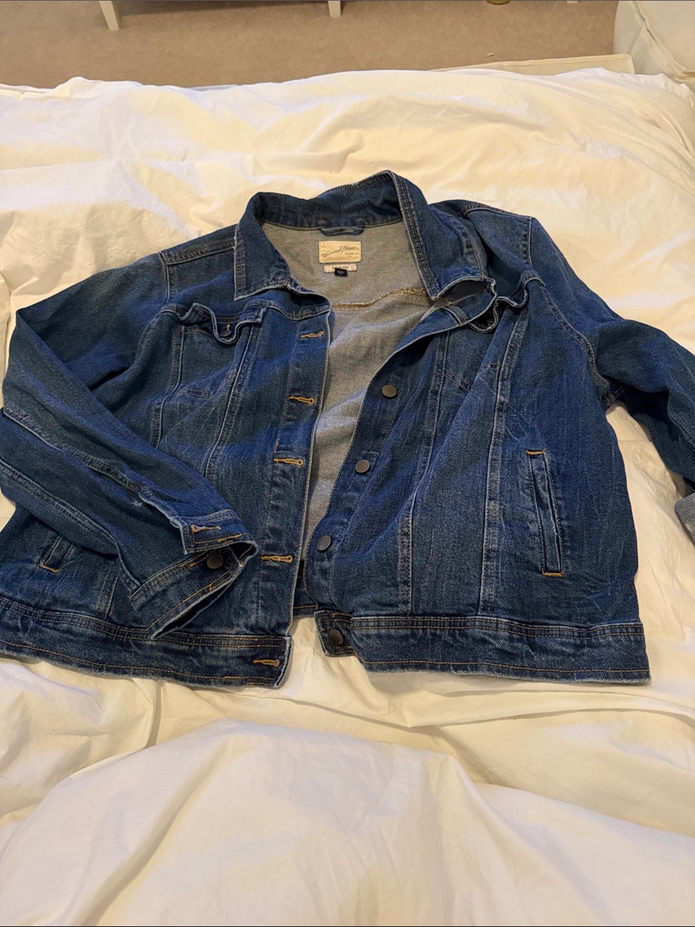 Universal Thread Dark Blue Denim Jacket with Rolled Cuff
